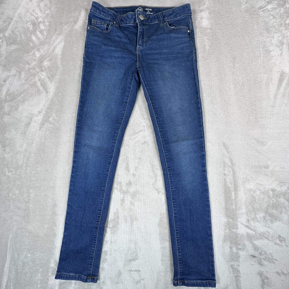 Wonder Nation Jeans Womens 12 Blue Denim‎ Cotton Stretch Low Rise Skinny Leg